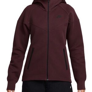 Nike Women's Burgundy tech fleece Windrunner full zip Hoodie
